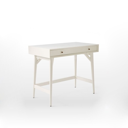 Used West Elm Mid Century Modern White Wood Desk for sale on AptDeco