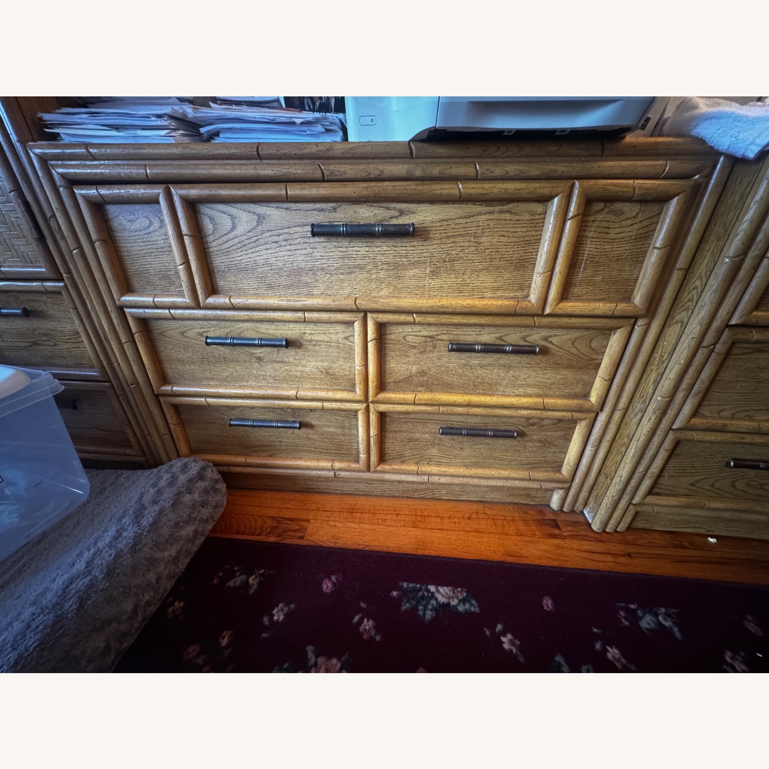 Vintage/Antique Natural Bamboo Low Dresser - image-2