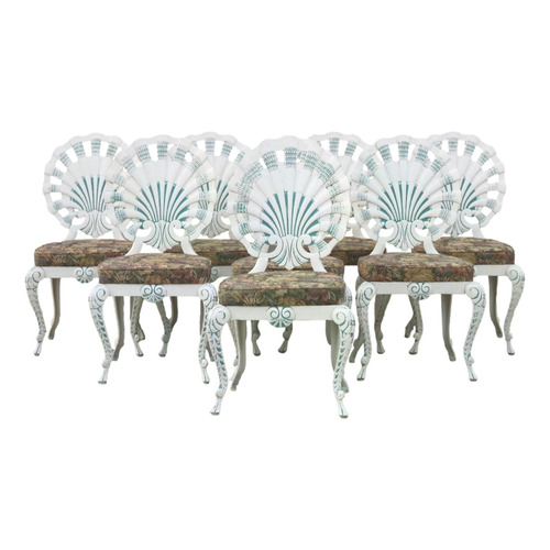 Used Brown Jordan Aluminum Grotto Shell Back Chairs 8 for sale on AptDeco