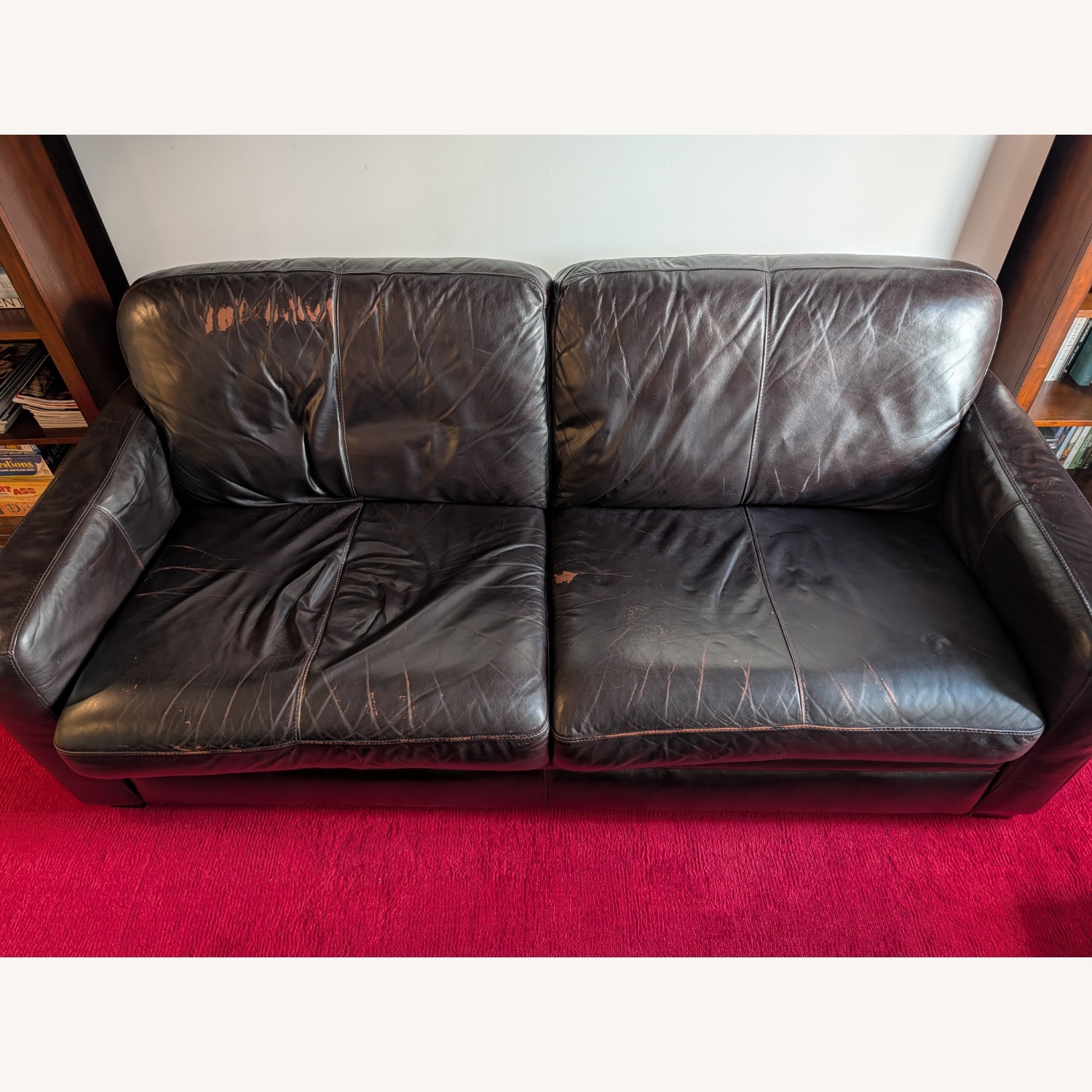 Raymour & Flanigan Trent Queen Leather Sleeper Sofa - image-2