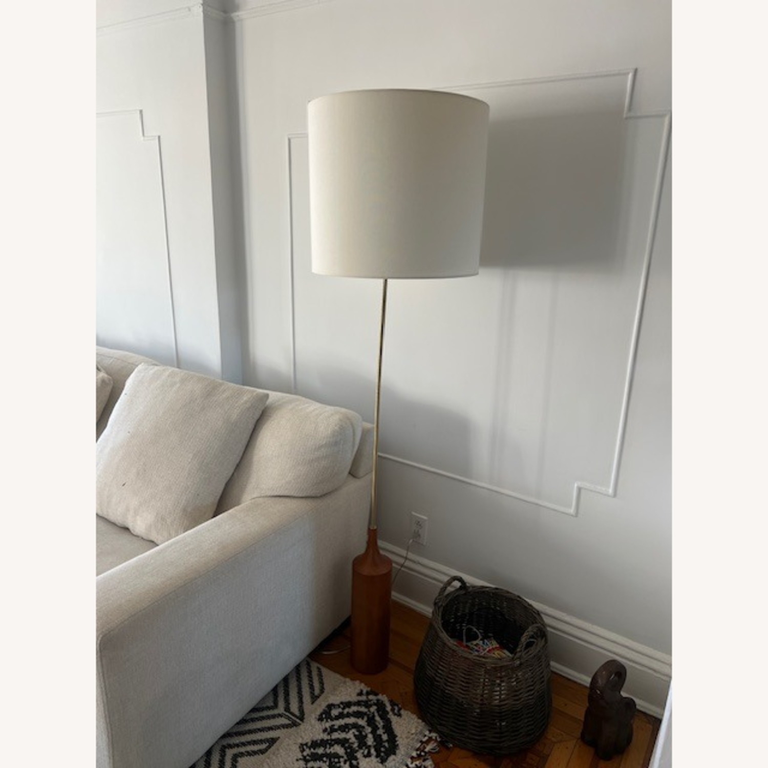 West Elm Hudson Wood Base Floor Lamp 68" - image-3