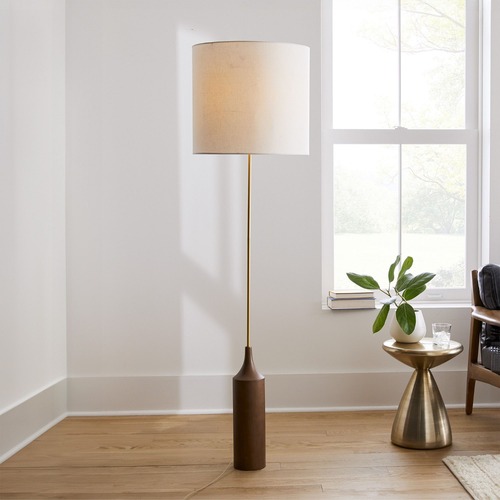 Used West Elm Hudson Wood Base Floor Lamp 68" for sale on AptDeco