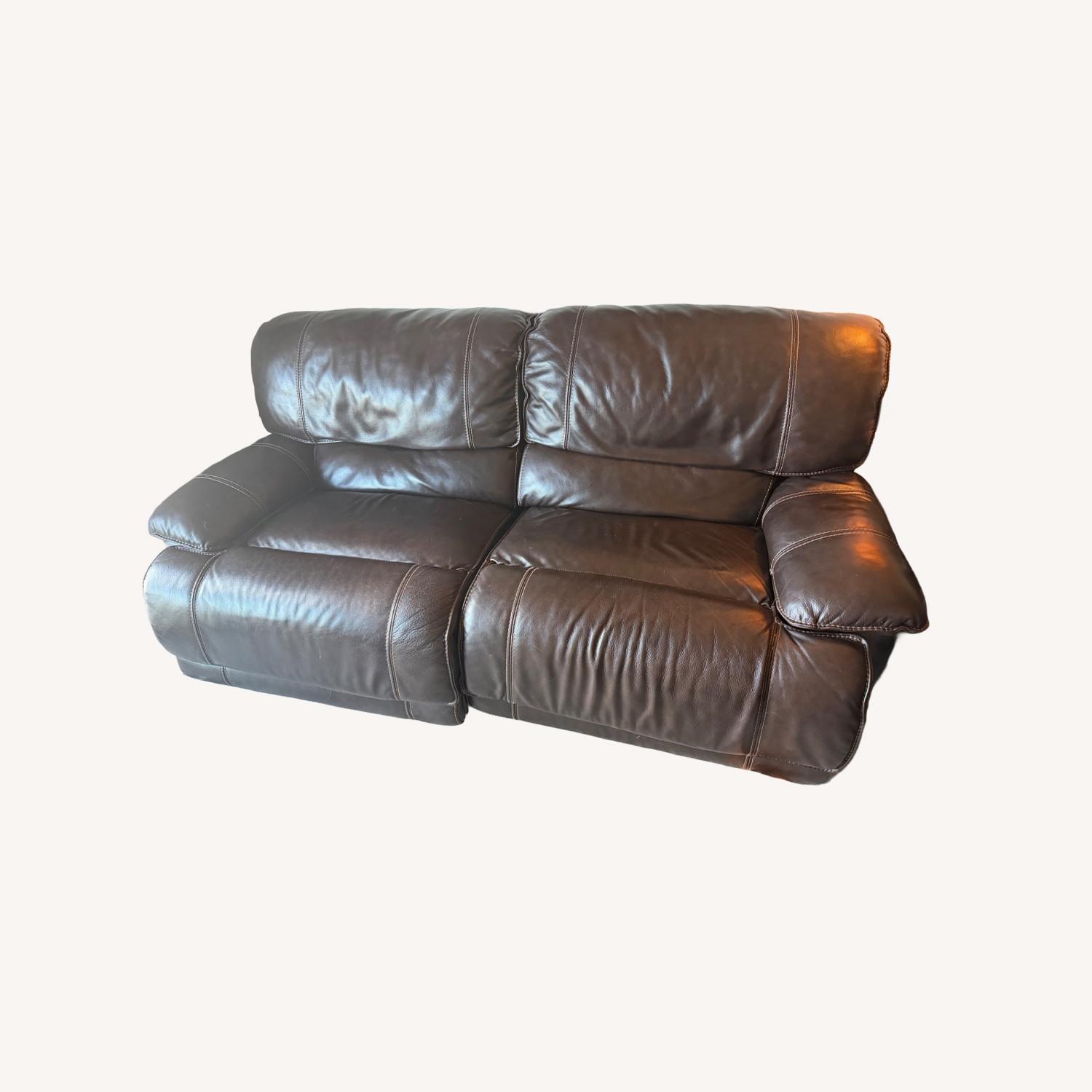 Leather Electric Recliner Loveseat - image-0