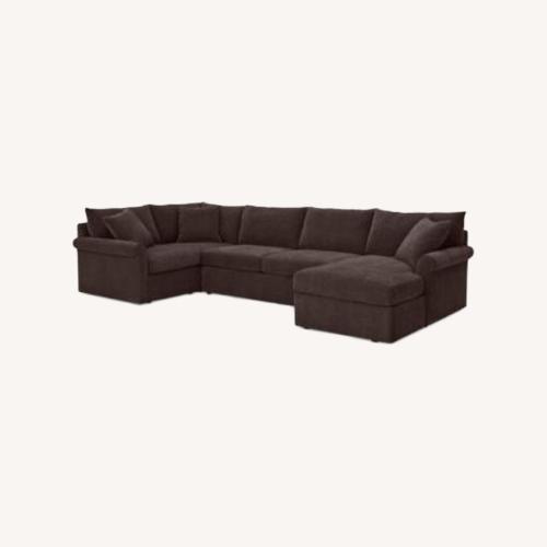 Used Macy's Dark Brown 3+ Piece Sectional for sale on AptDeco