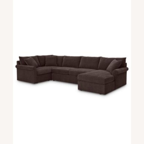 Used Macy's Dark Brown 3+ Piece Sectional for sale on AptDeco