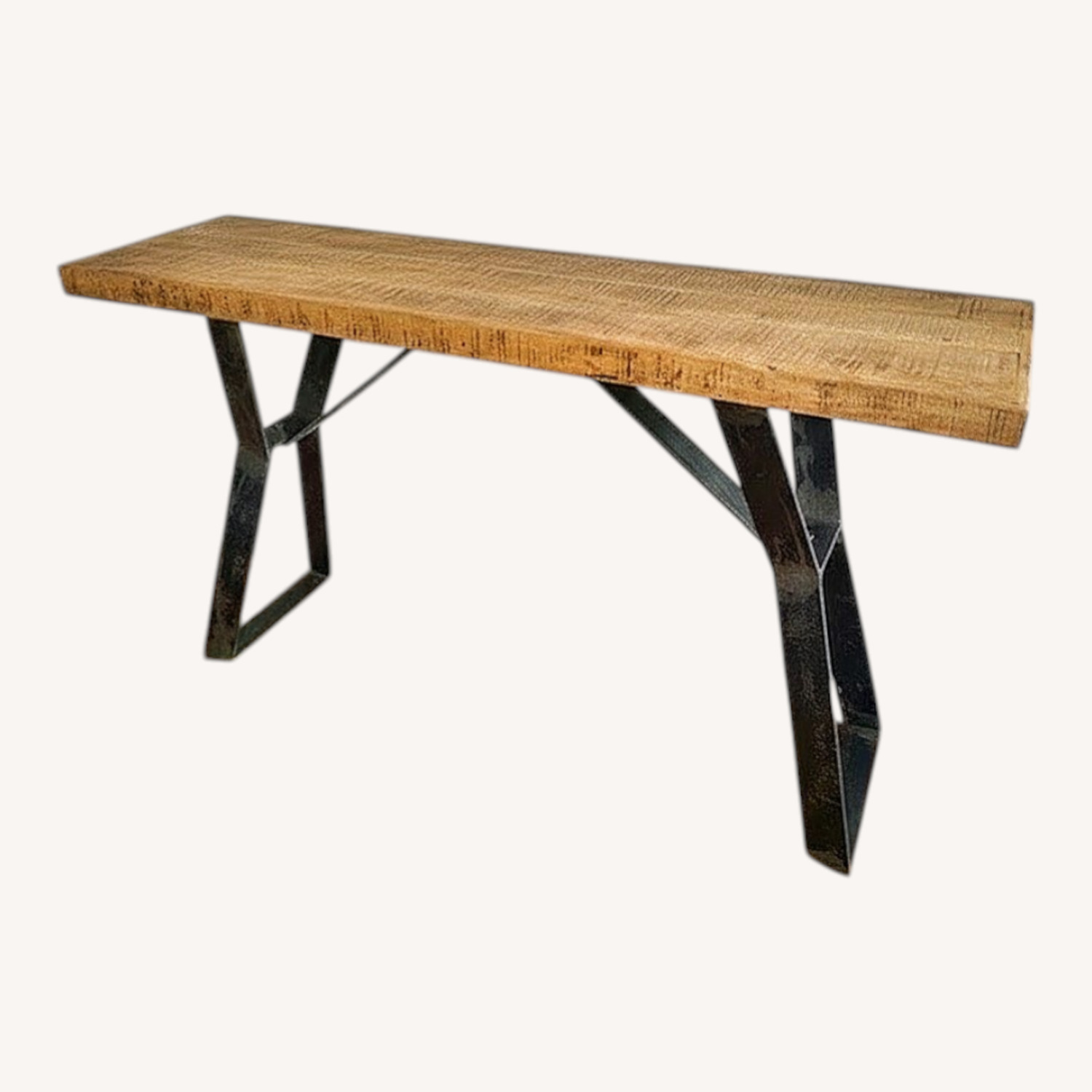 Vintage/Antique Wood & Iron Console Table - image-0