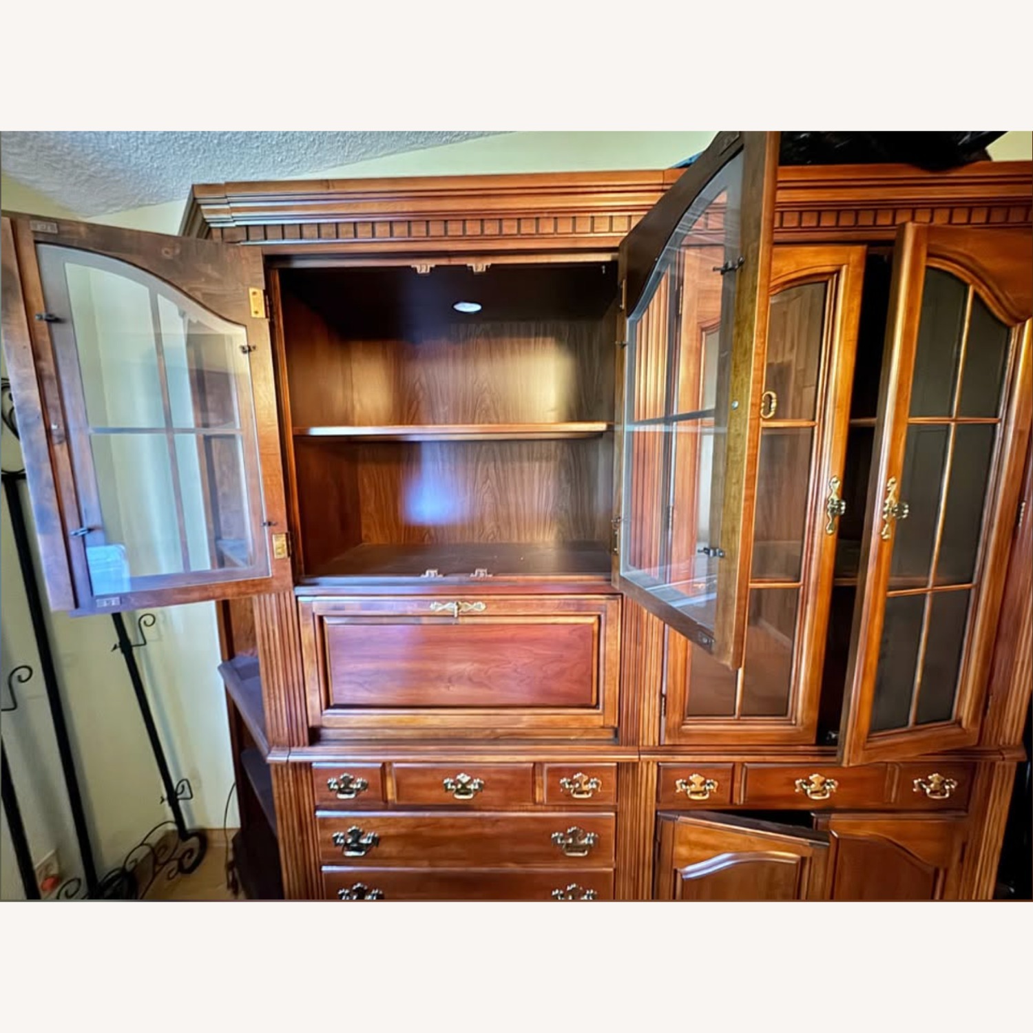 Dark Brown Wood Armoire - image-1