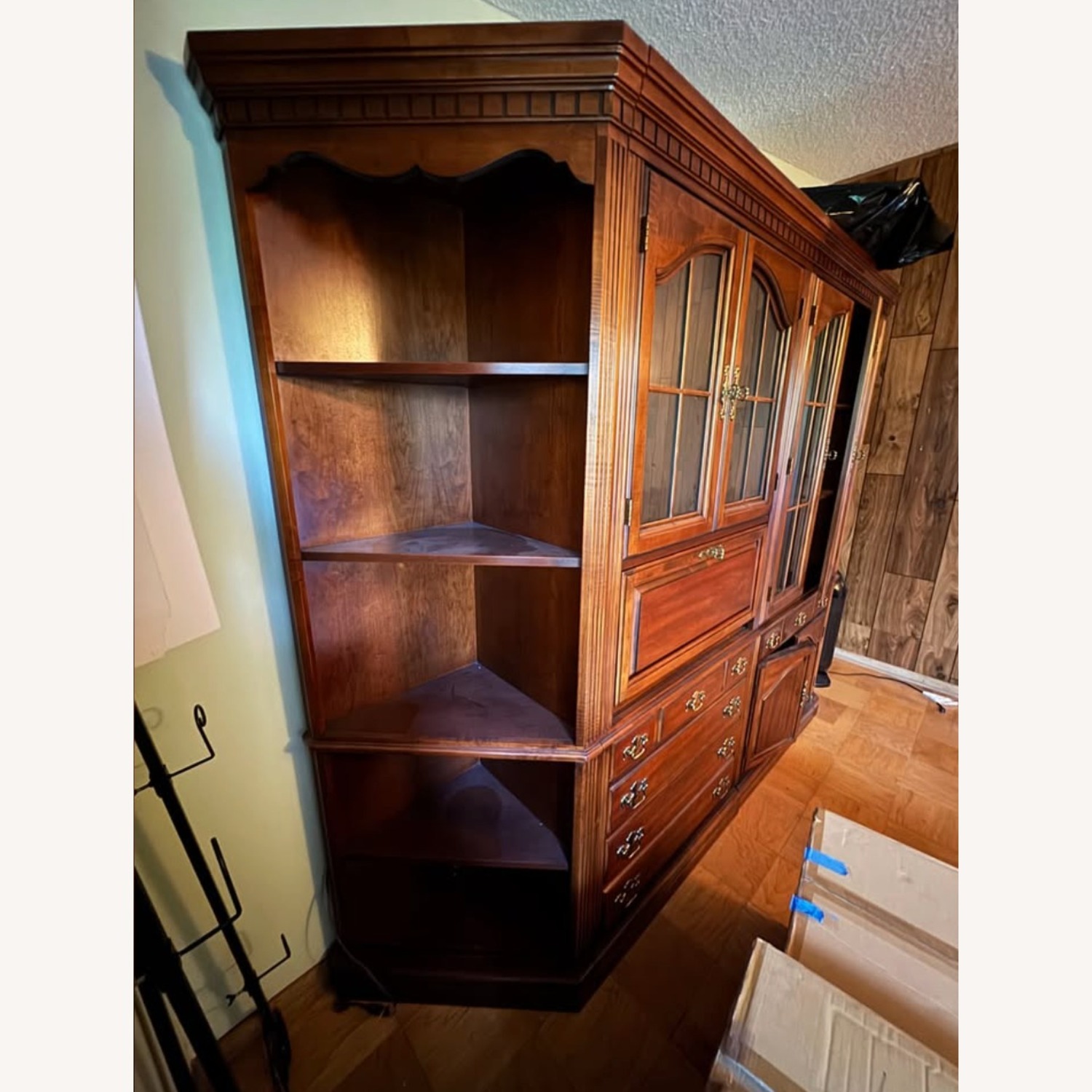 Dark Brown Wood Armoire - image-2