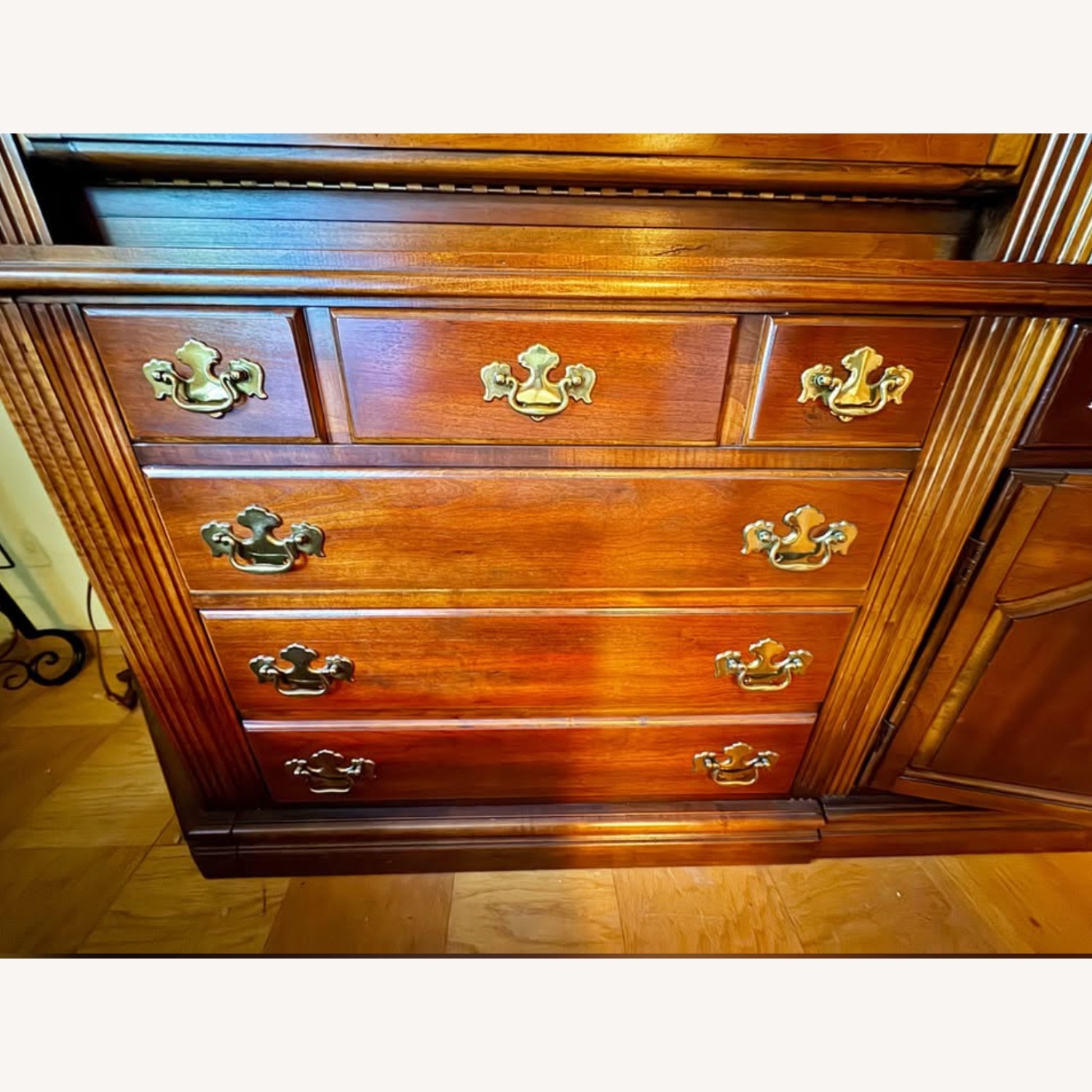 Dark Brown Wood Armoire - image-9