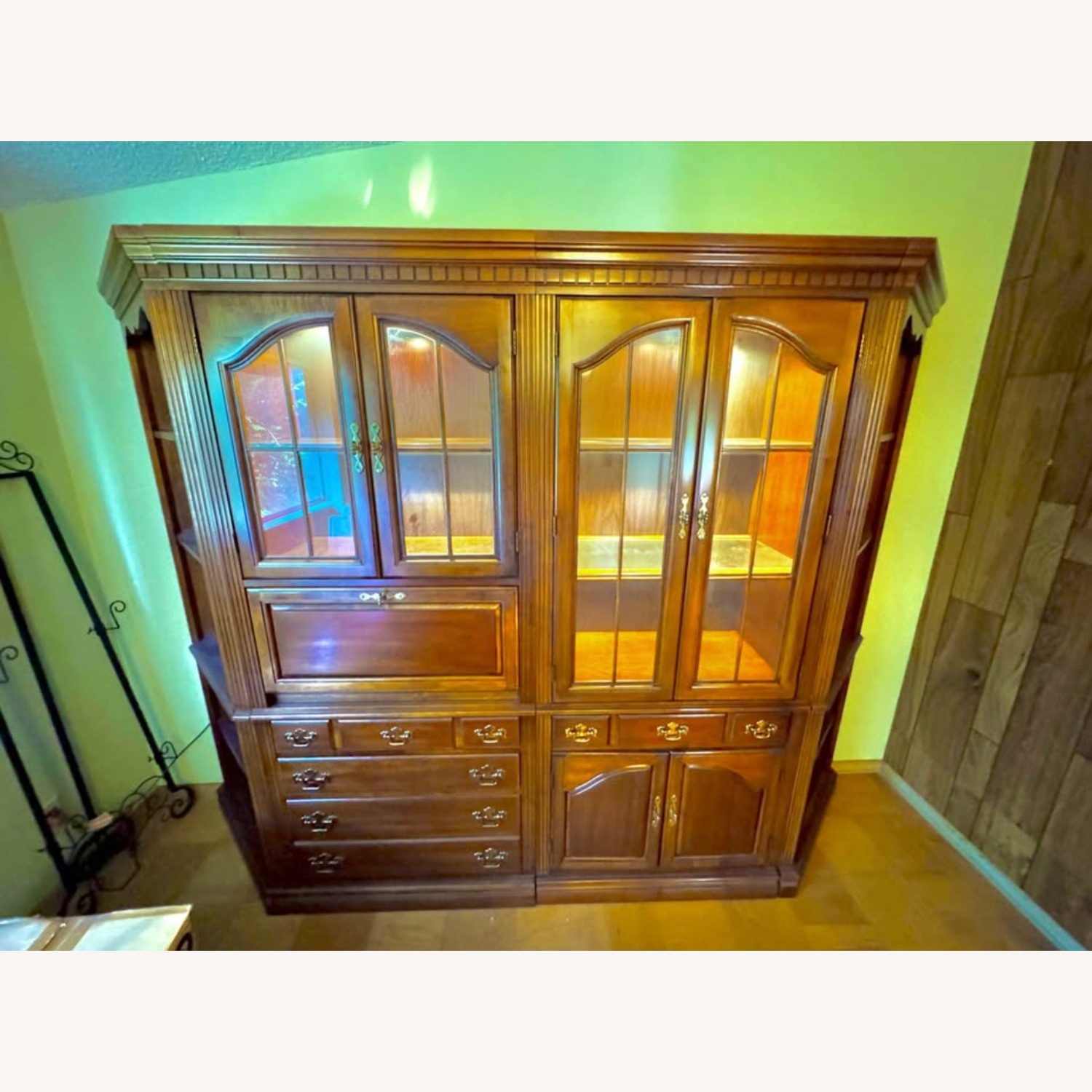 Dark Brown Wood Armoire - image-3