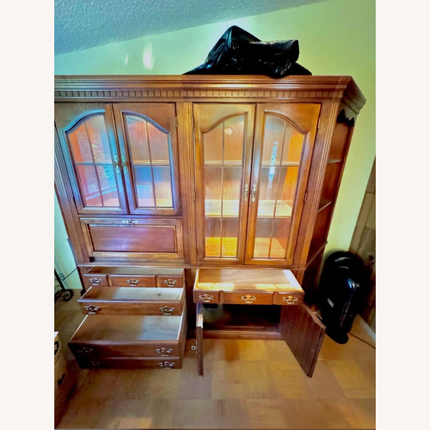 Dark Brown Wood Armoire - image-8