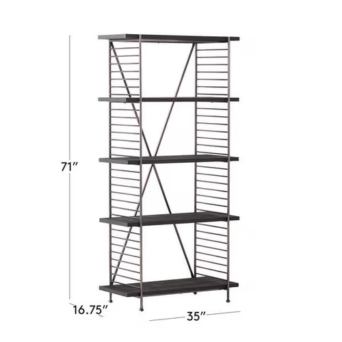 Used CB2 Scala Black Wood Bookshelf with Metal Frame for sale on AptDeco