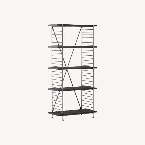 Used CB2 Scala Black Wood Bookshelf with Metal Frame for sale on AptDeco