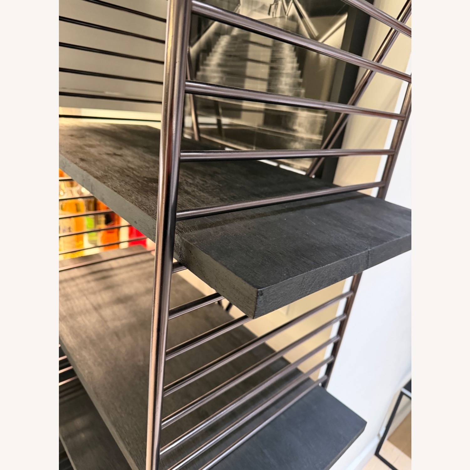 CB2 Scala Black Wood Bookshelf with Metal Frame - image-4