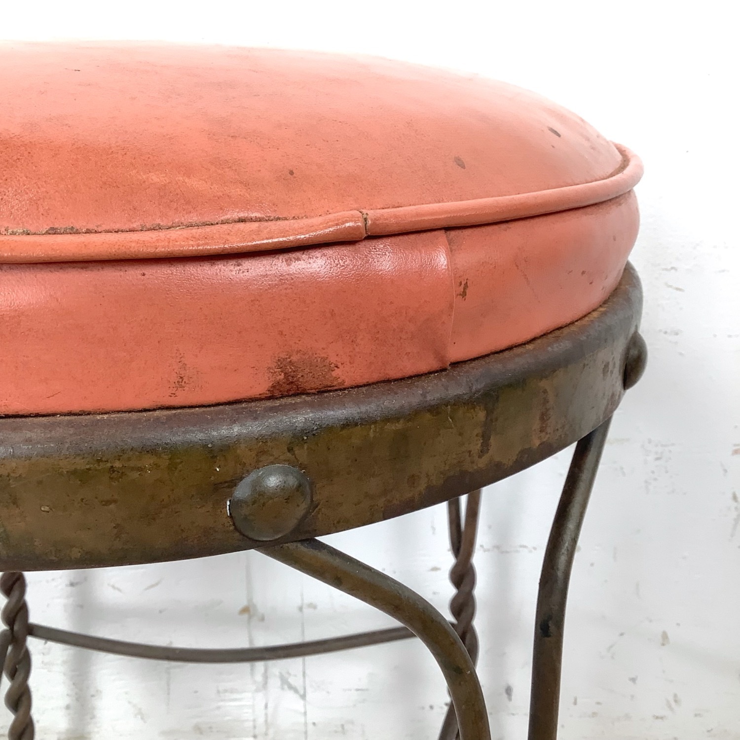 Decorative Wrought Iron Vanity Stool - image-9