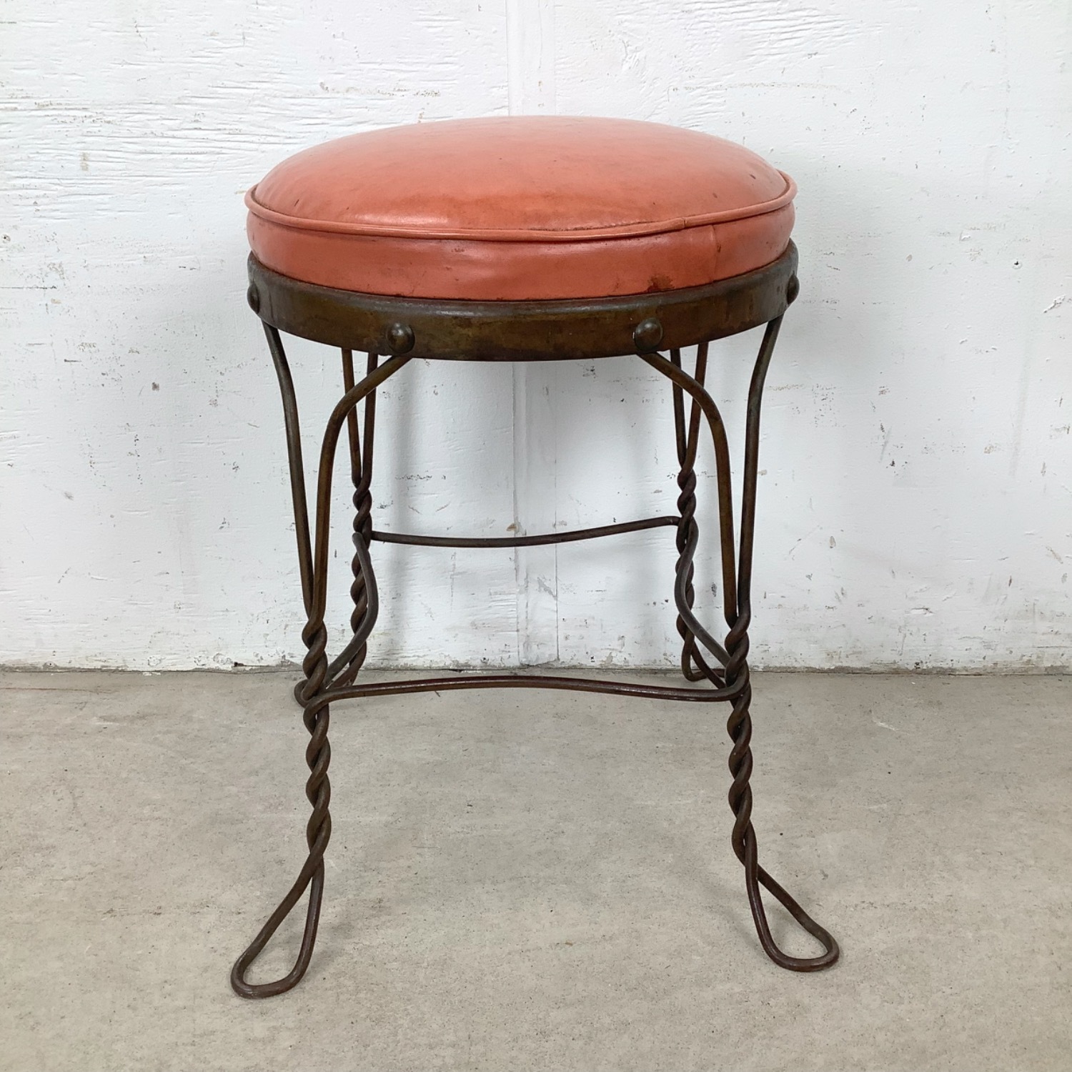 Decorative Wrought Iron Vanity Stool - image-14