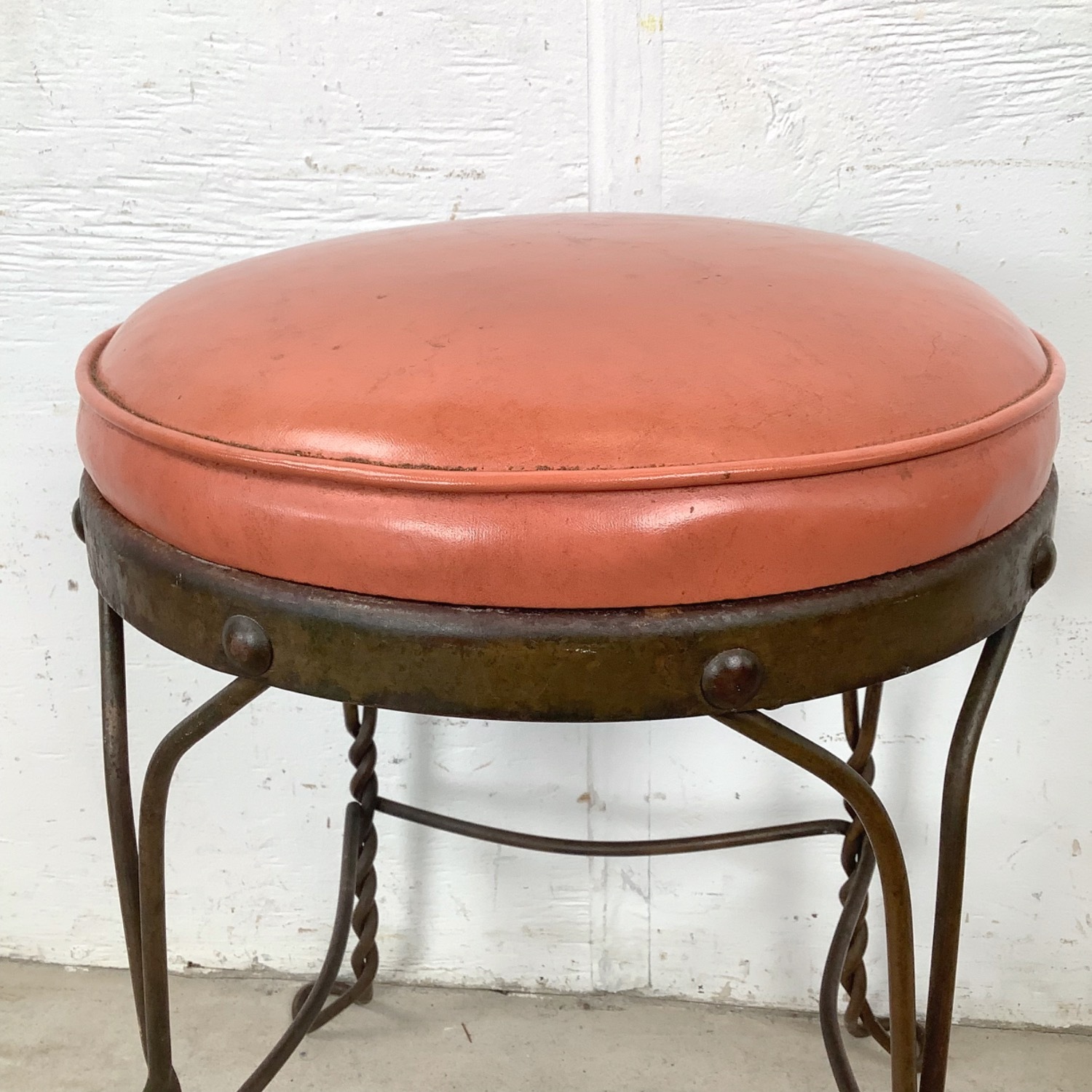 Decorative Wrought Iron Vanity Stool - image-10