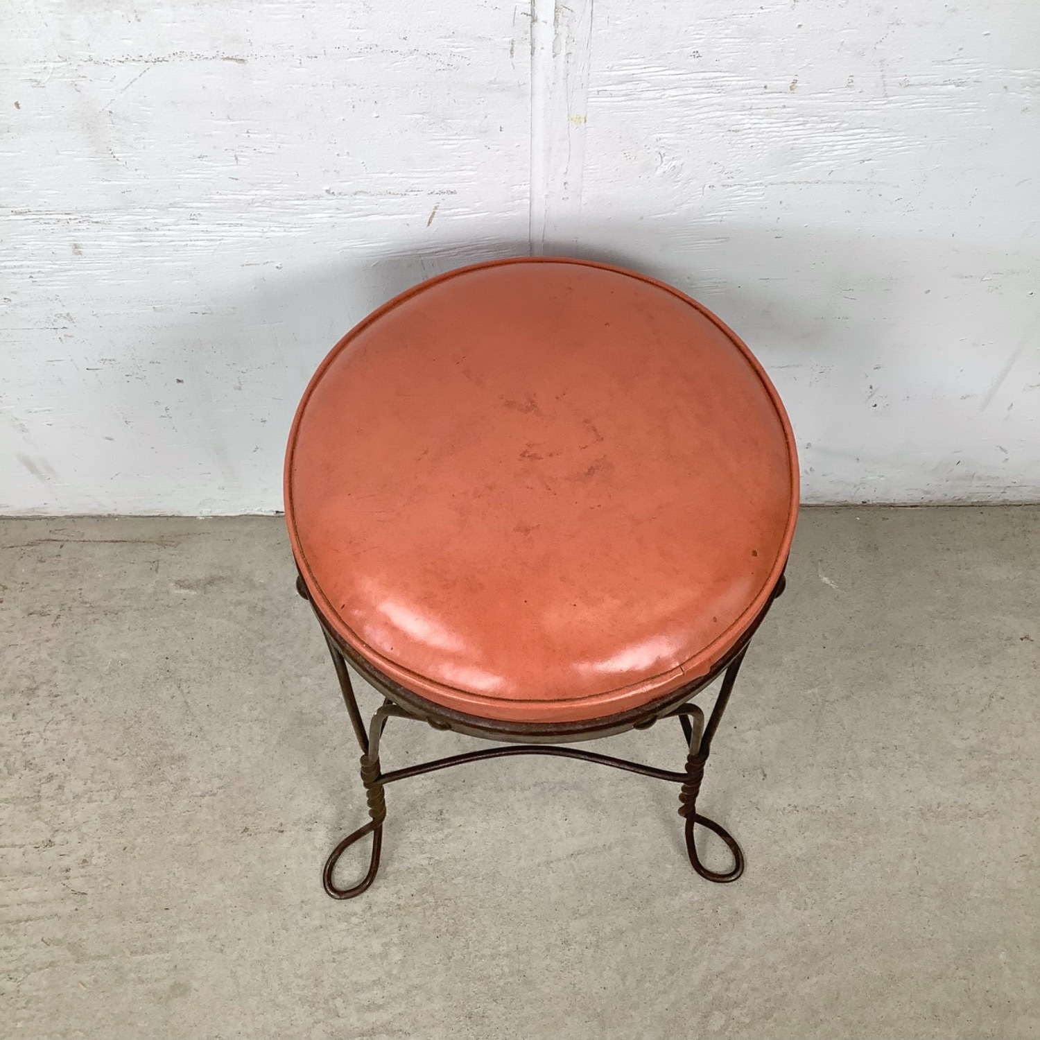 Decorative Wrought Iron Vanity Stool - image-6