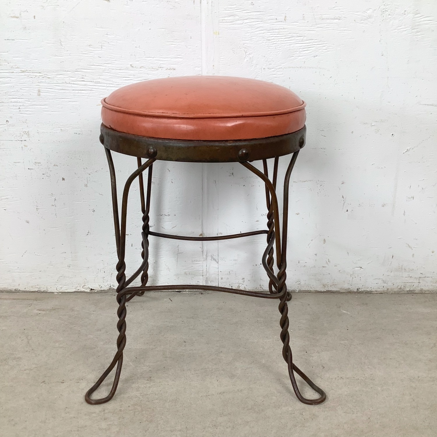 Decorative Wrought Iron Vanity Stool - image-0