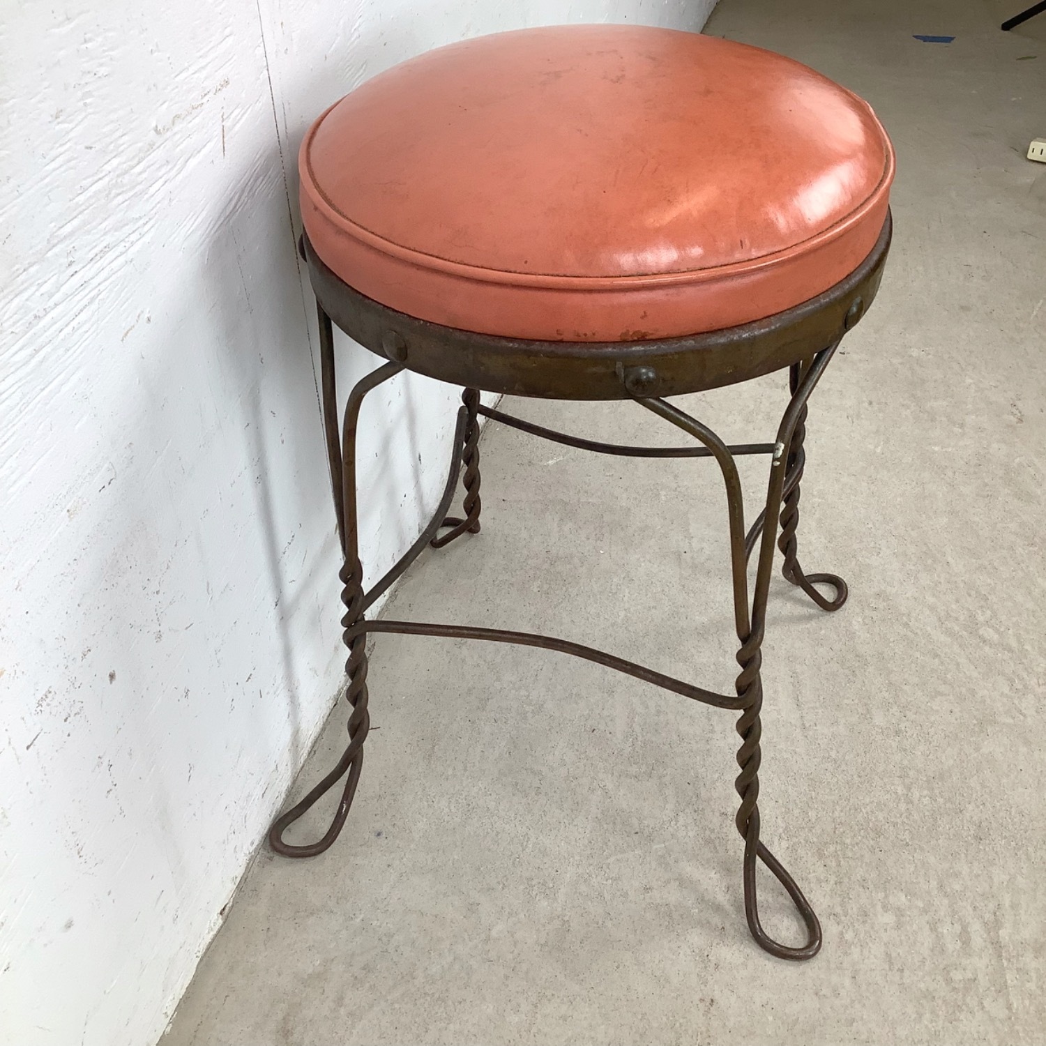 Decorative Wrought Iron Vanity Stool - image-1