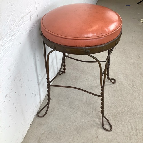 Used Decorative Wrought Iron Vanity Stool for sale on AptDeco