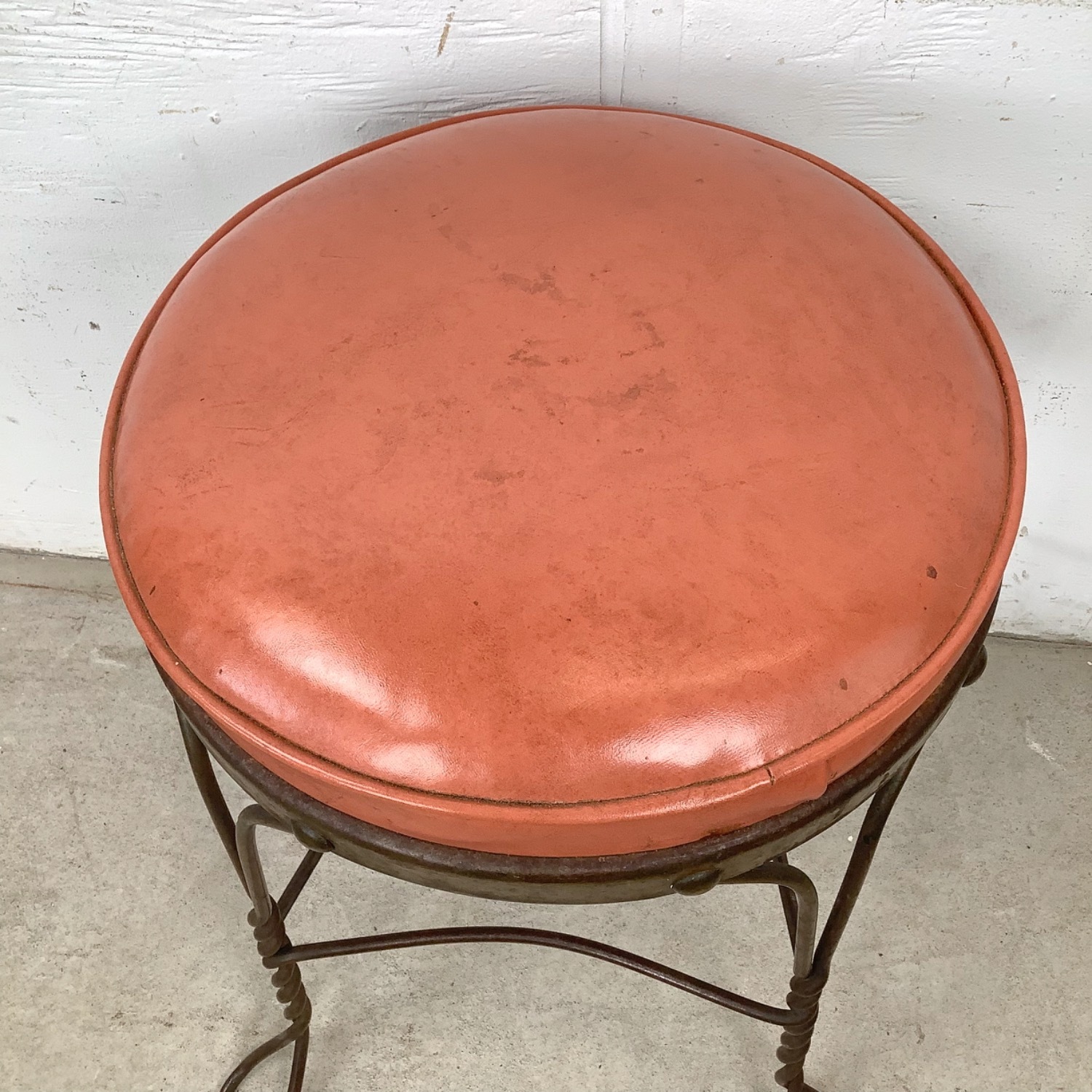 Decorative Wrought Iron Vanity Stool - image-4