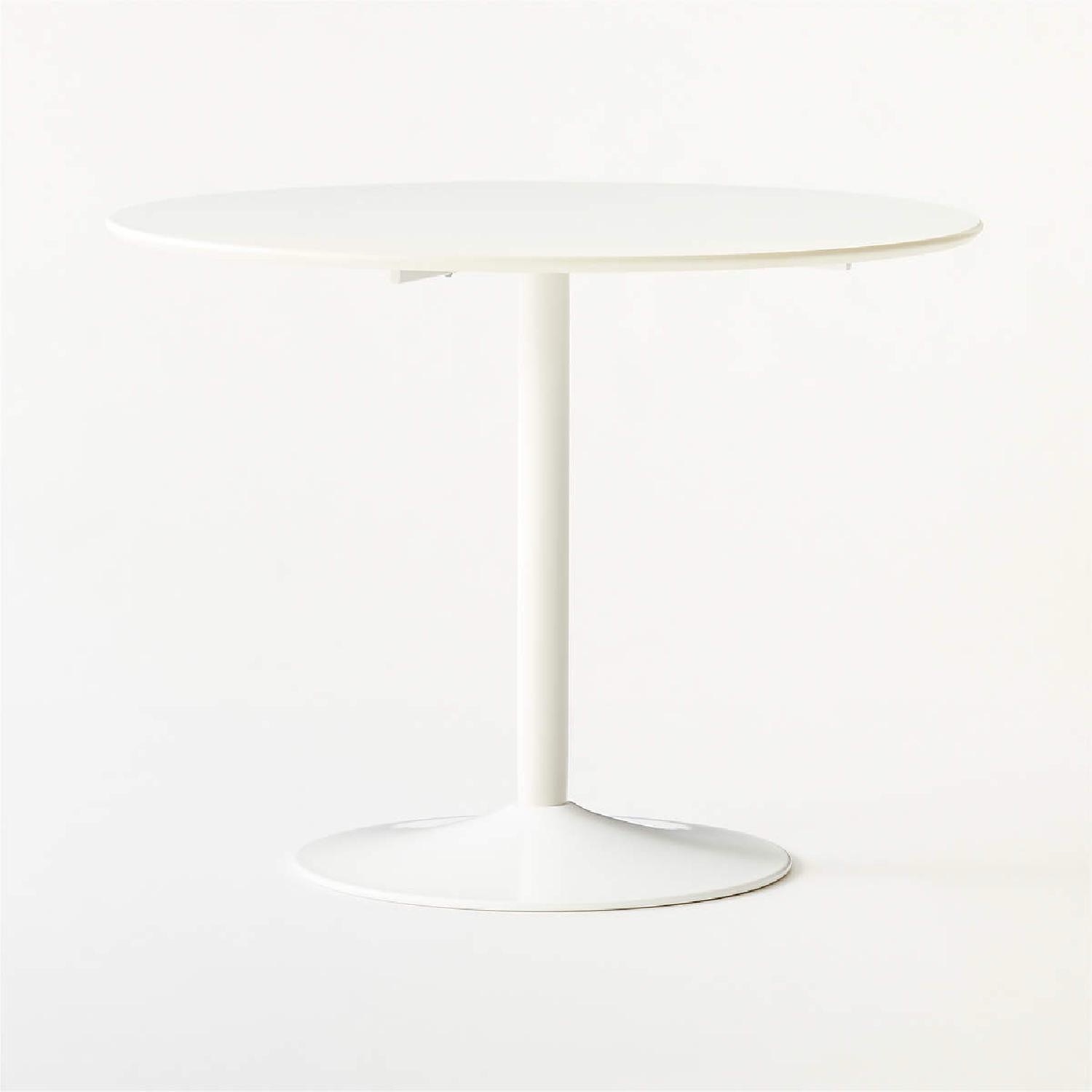 CB2 Odyssey White Metal Dining Table - image-1