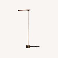 West Elm Dark Linear Wood LED Floor Lamp