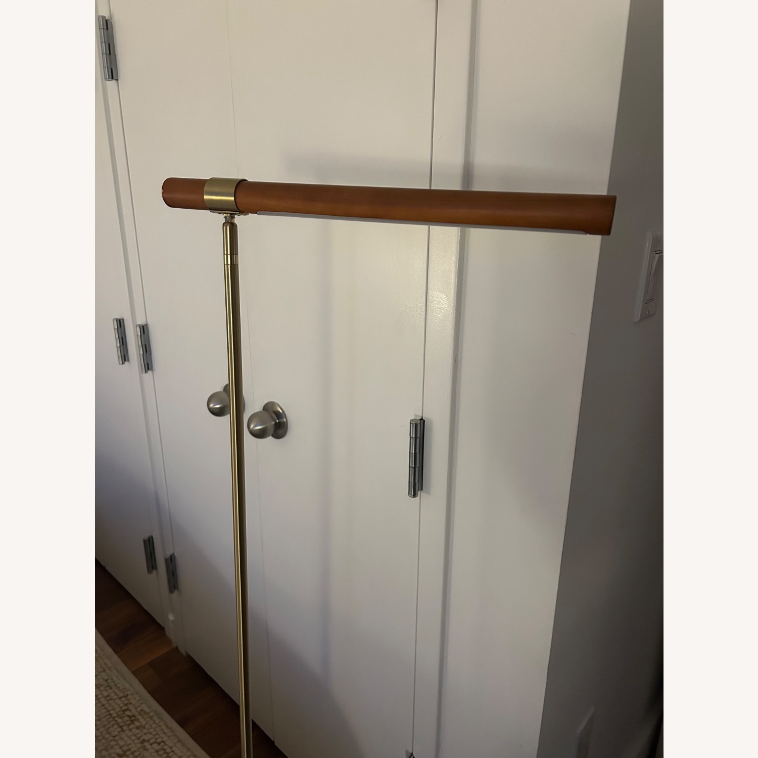 West Elm Dark Linear Wood LED Floor Lamp - image-2