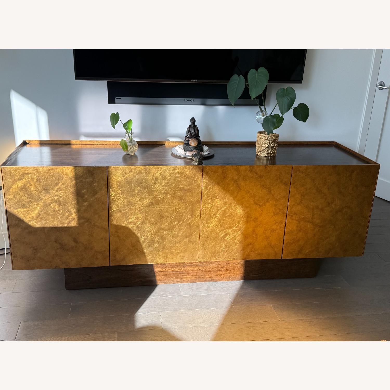CB2 Kinzie 72" Bronze Wood Credenza - image-1