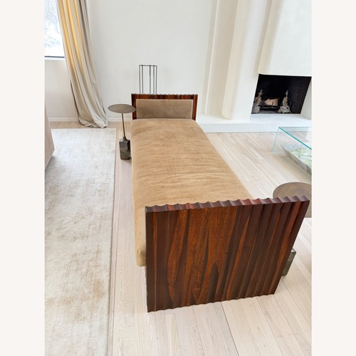 Used Art Deco Vintage Fluted Wood Chaise Lounge for sale on AptDeco