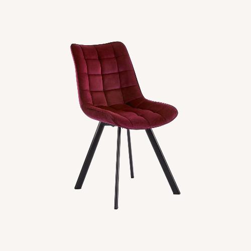 Used Bed Bath & Beyond Dark Red Quilted Velvet Chair for sale on AptDeco