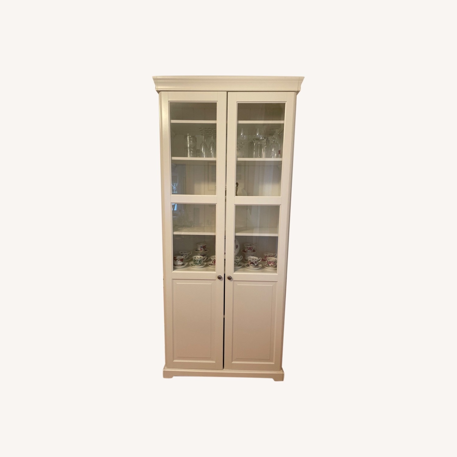 IKEA LIATORP Bookcase with Glass Doors in White - image-5