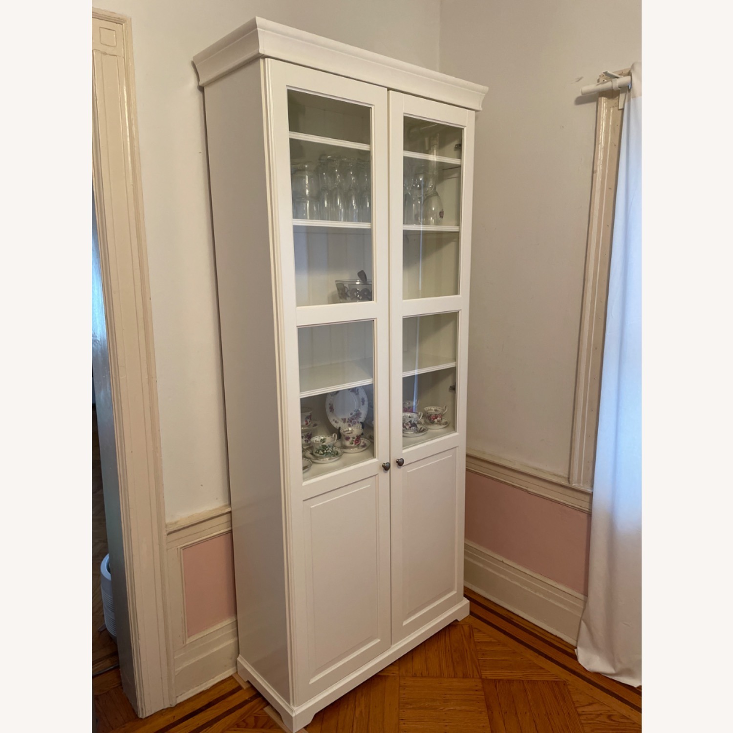 IKEA LIATORP Bookcase with Glass Doors in White - image-2