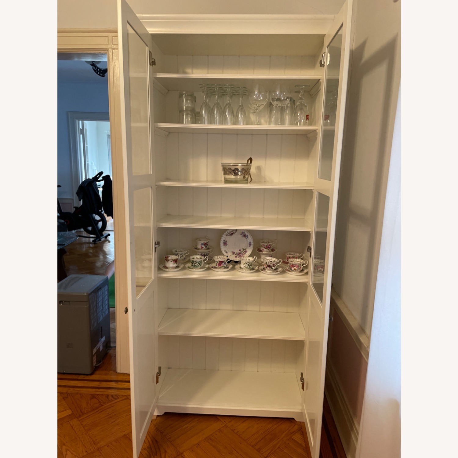 IKEA LIATORP Bookcase with Glass Doors in White - image-3