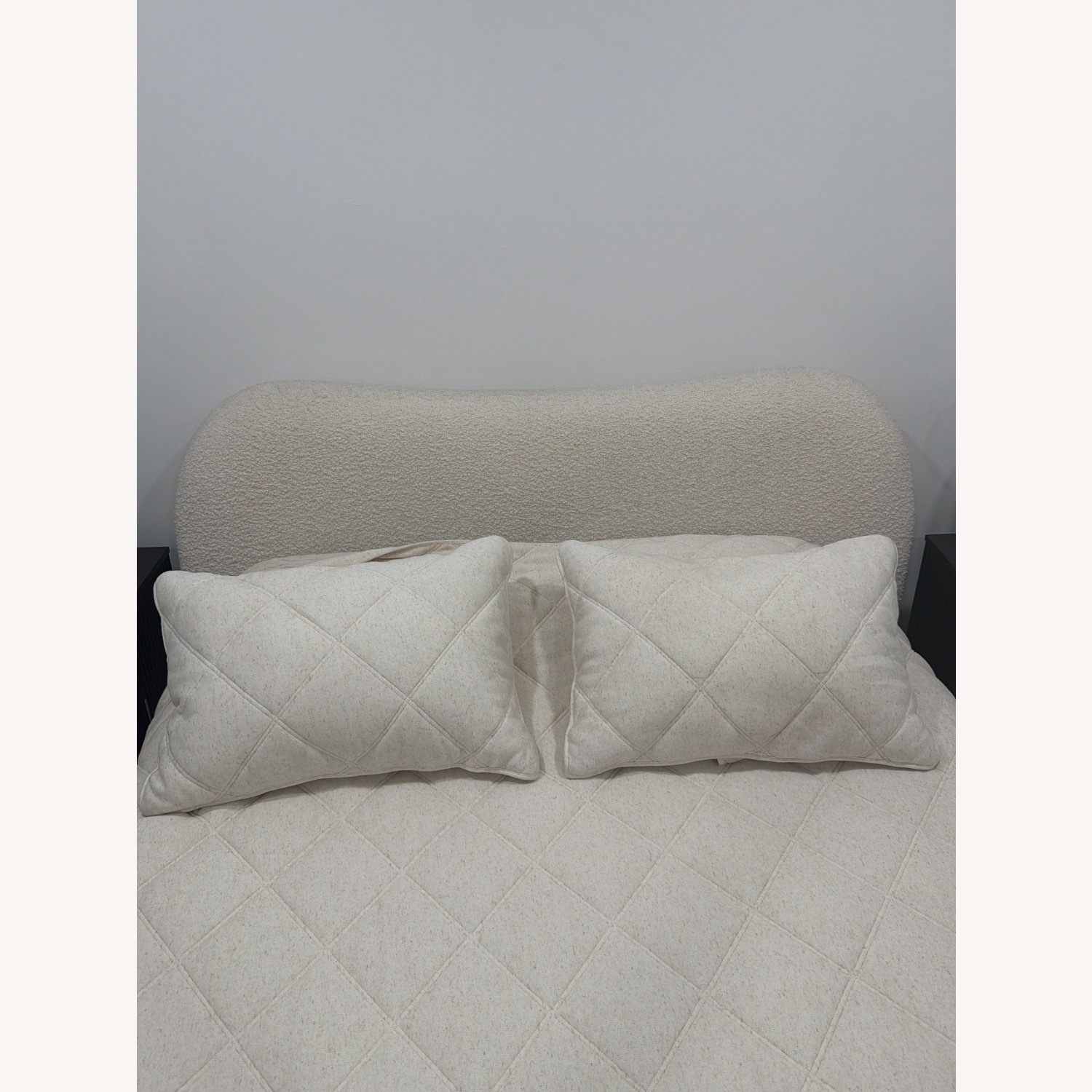 CB2 Diana White Fabric Queen Bed - image-1