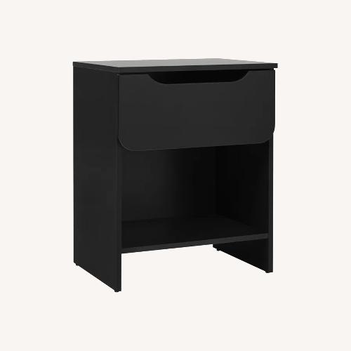 Used Wayfair Ebern Designs Black Wood Veneer Nightstands for sale on AptDeco