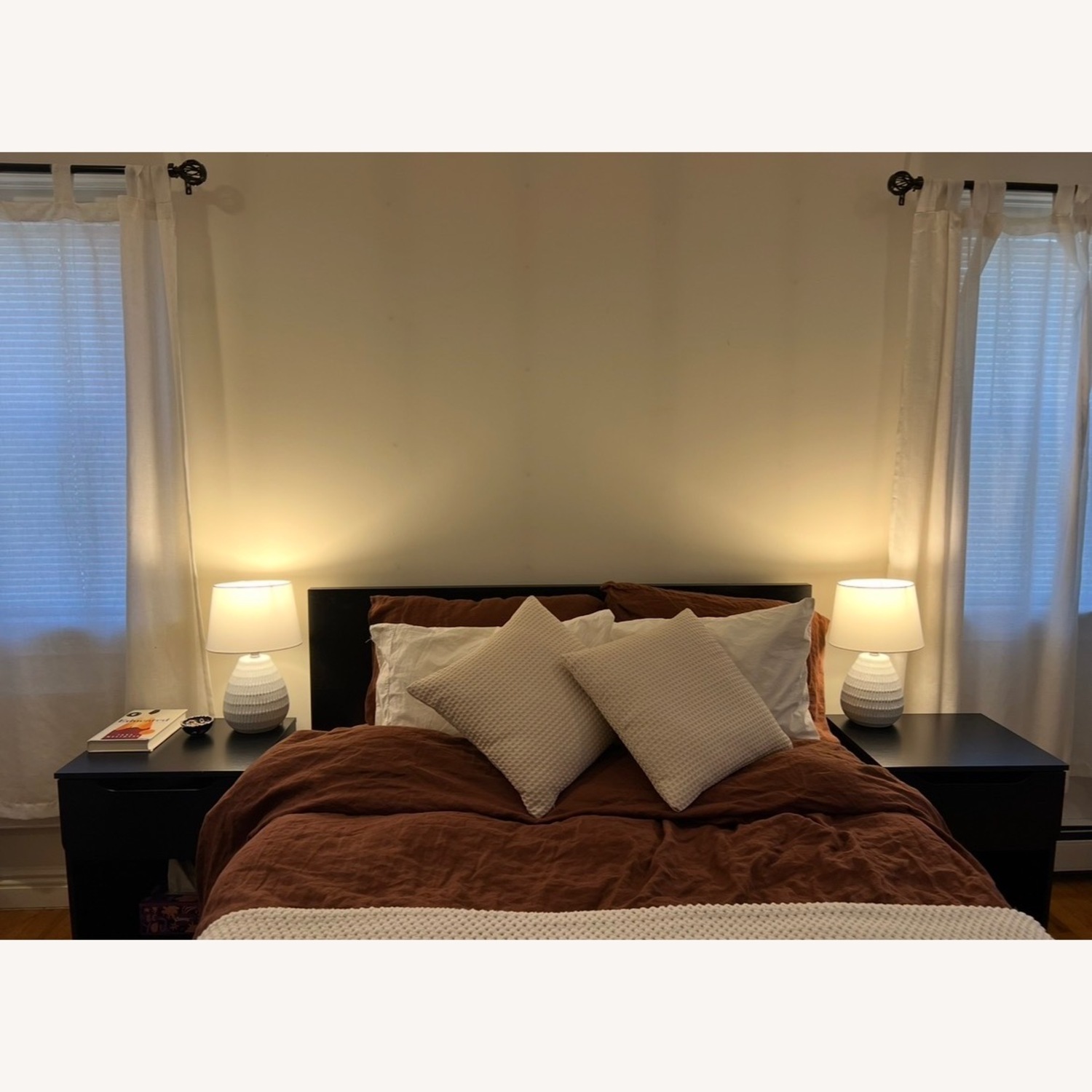 Wayfair Ebern Designs Black Wood Veneer Nightstands - image-3