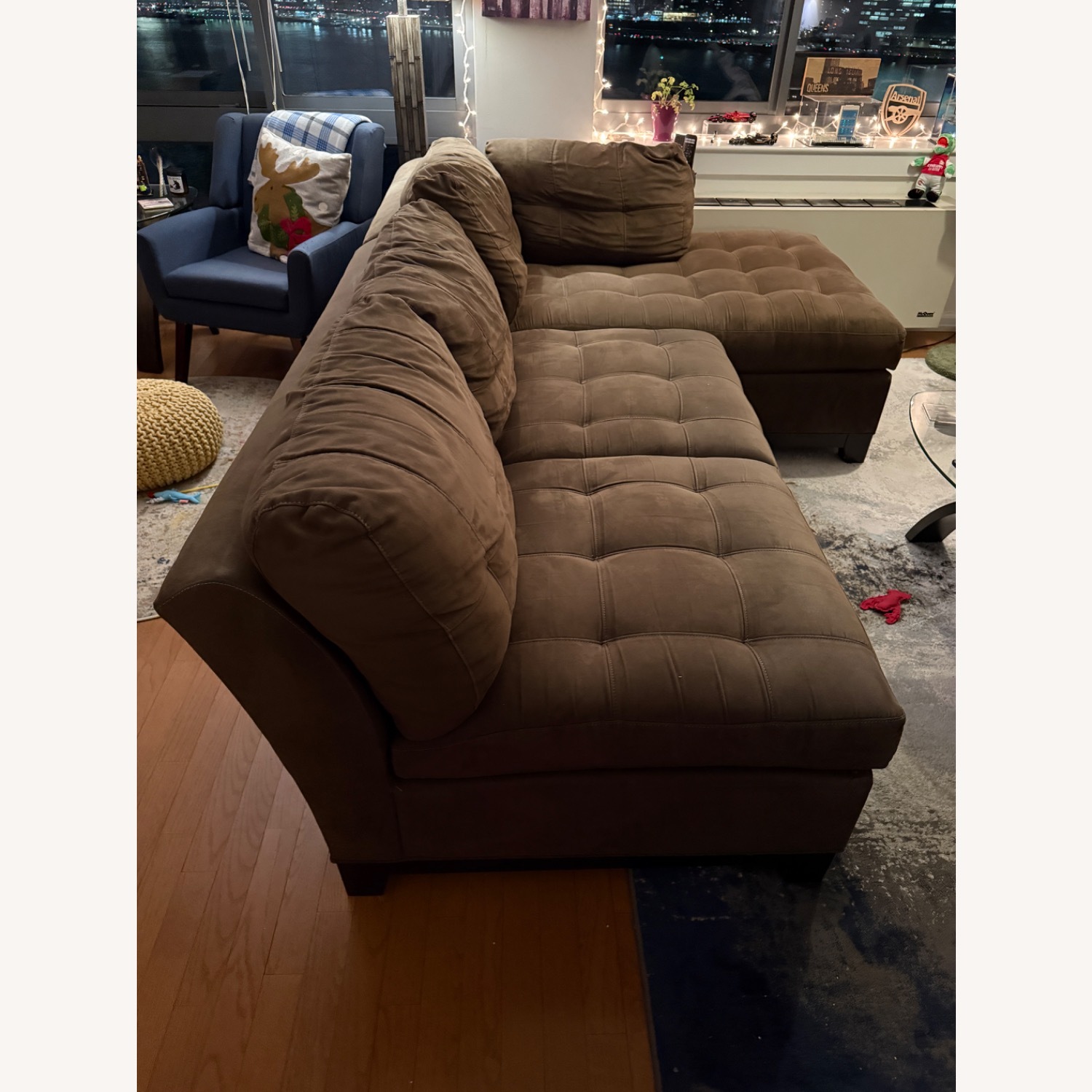 Microfiber 2 Piece Sectional w Chaise - image-1