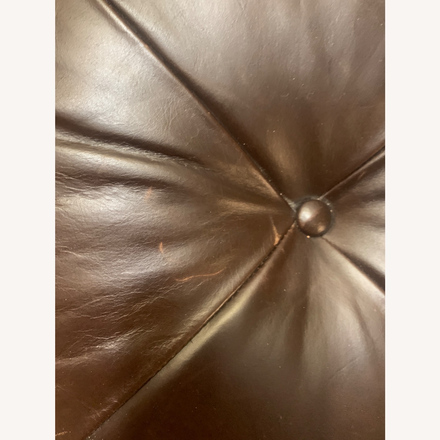 Pottery Barn Dark Brown Leather Coffee Table - image-2