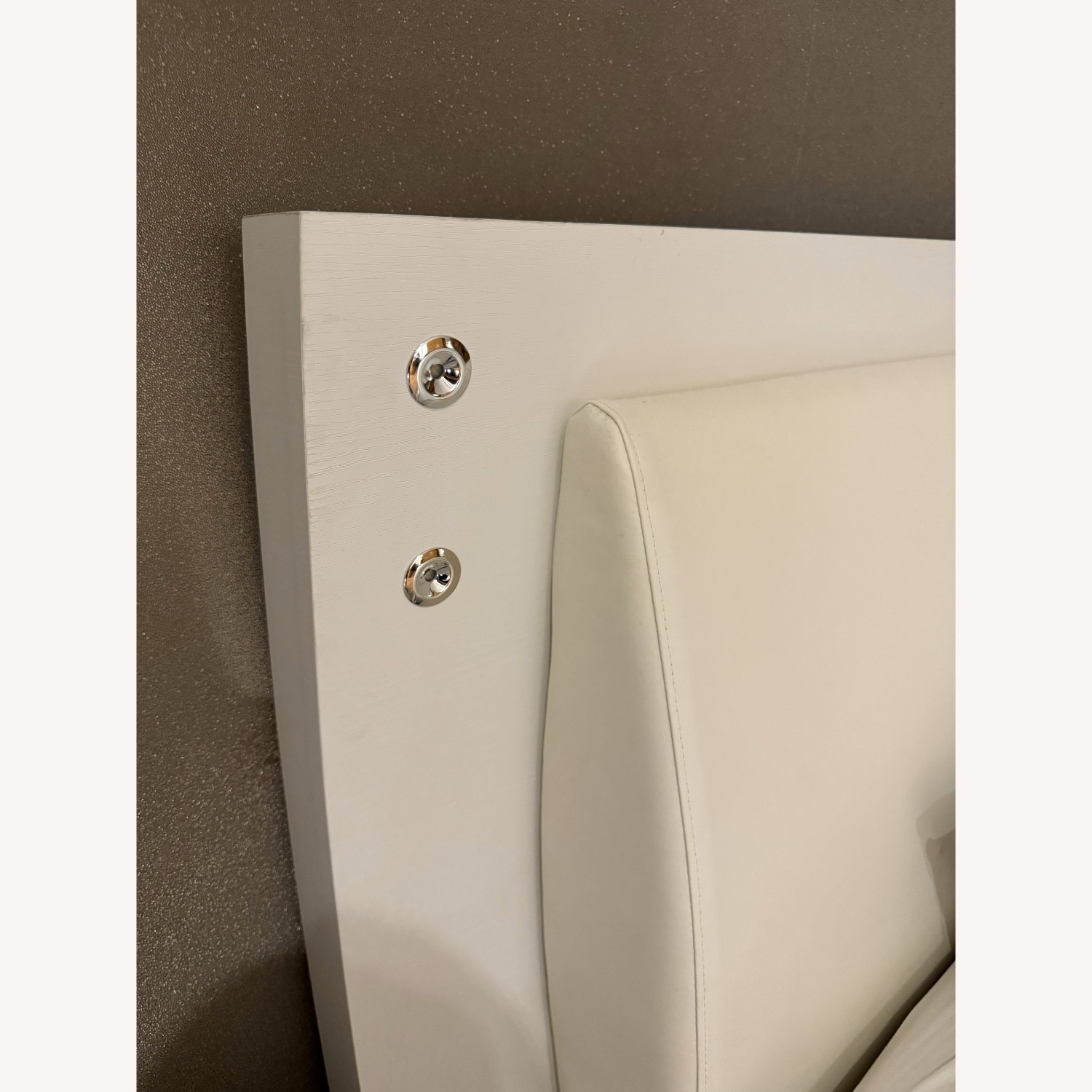 Italian Simple White Matte Bedframe Queen - image-3