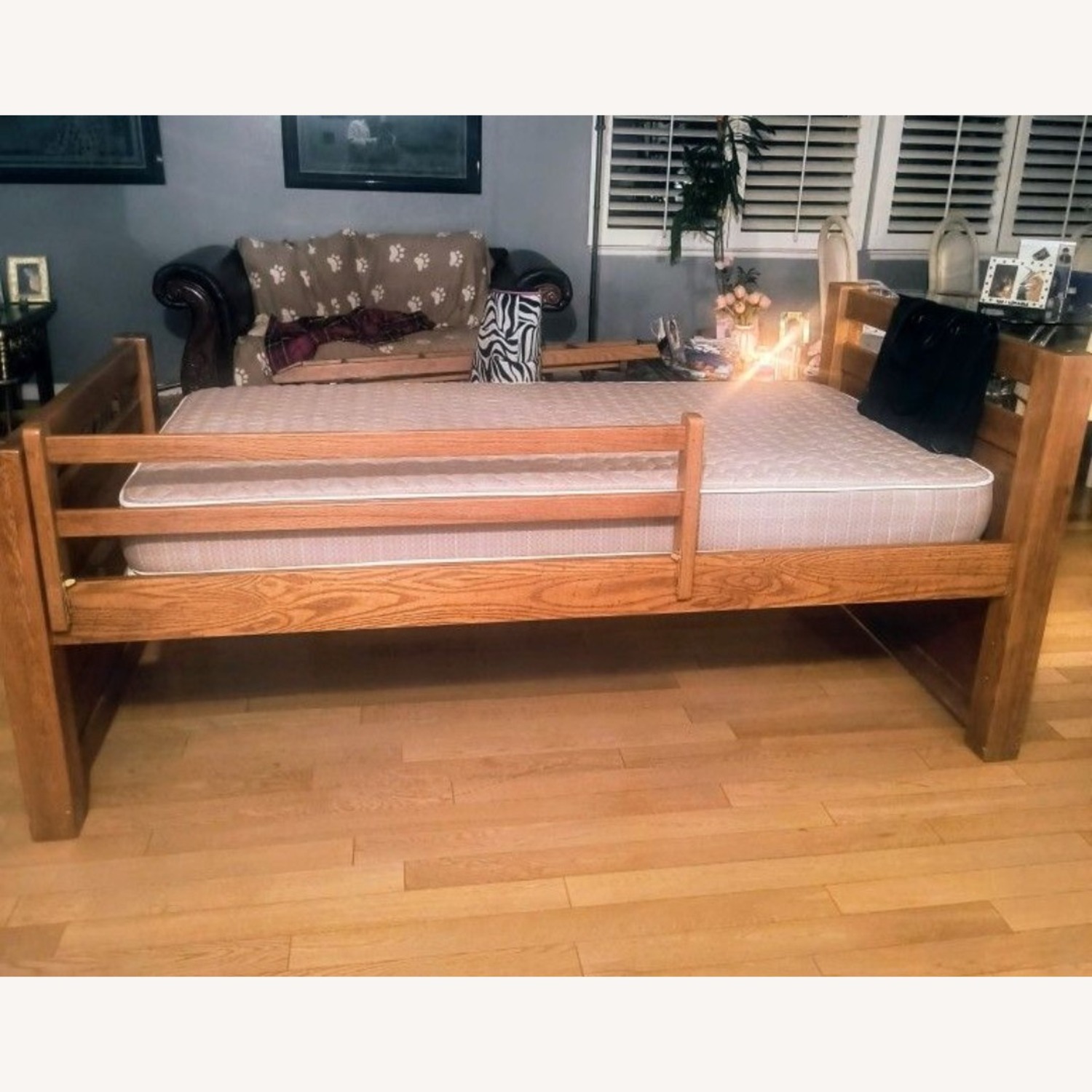 Wood Bed and Frame - image-3