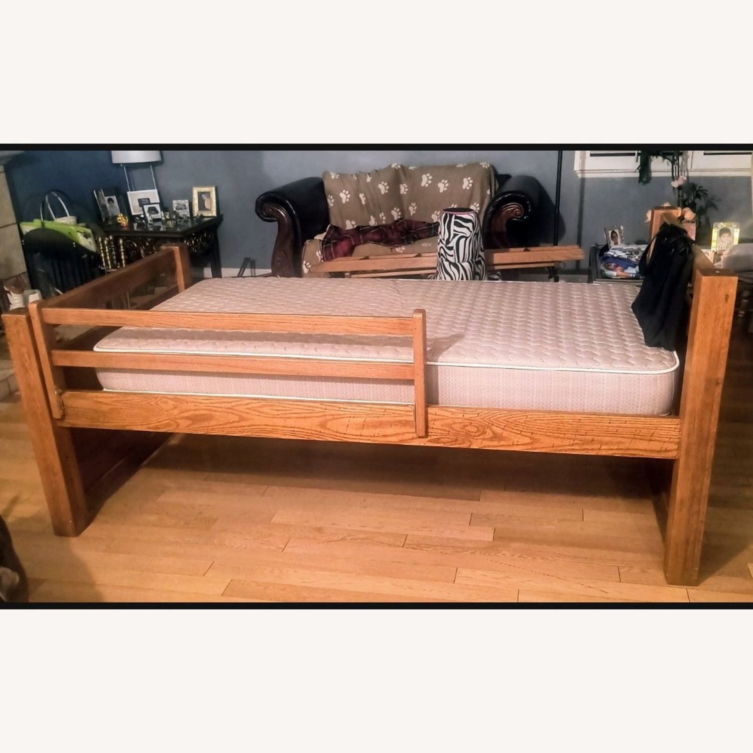 Wood Bed and Frame - image-0