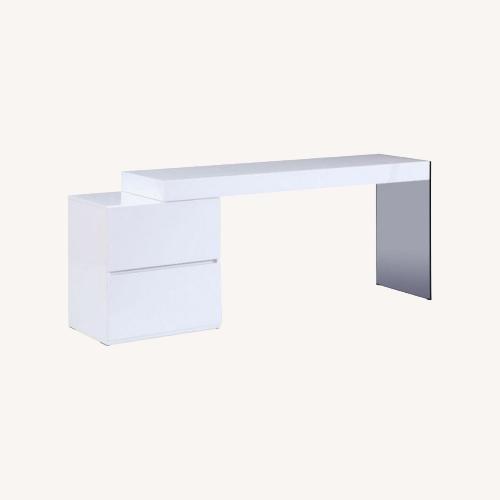 Used Mia Modern Office Desk – White High Gloss for sale on AptDeco