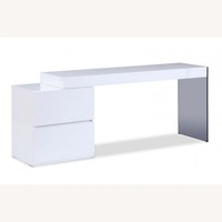 Mia Modern Office Desk – White High Gloss