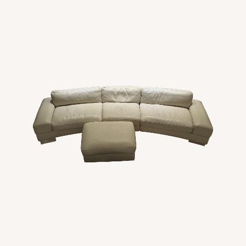 Used Roche Bobois 3-Seater Leather Sofa with Ottoman for sale on AptDeco