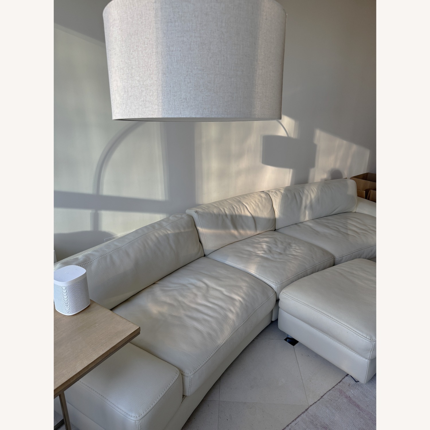 Roche Bobois 3-Seater Leather Sofa with Ottoman - image-3