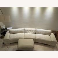 Roche Bobois 3-Seater Leather Sofa with Ottoman