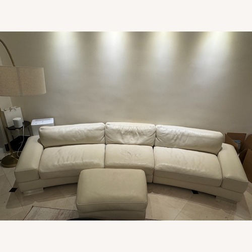 Used Roche Bobois 3-Seater Leather Sofa with Ottoman for sale on AptDeco