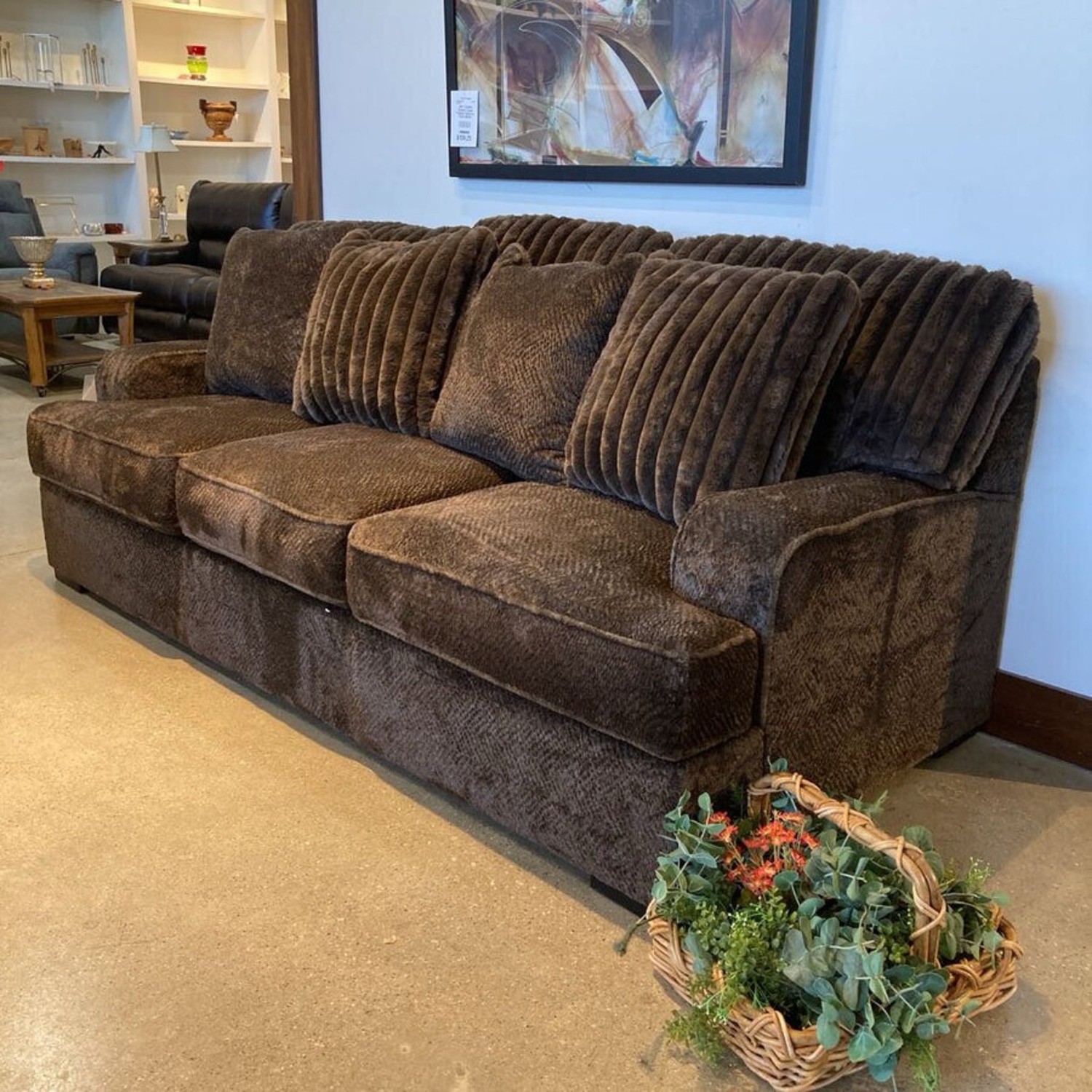 Aylesworth Chenille Sofa Mocha  - image-1